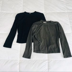 BUNDLE Silence + Noise 3/4 Sleeve Crop Top (2 piece)